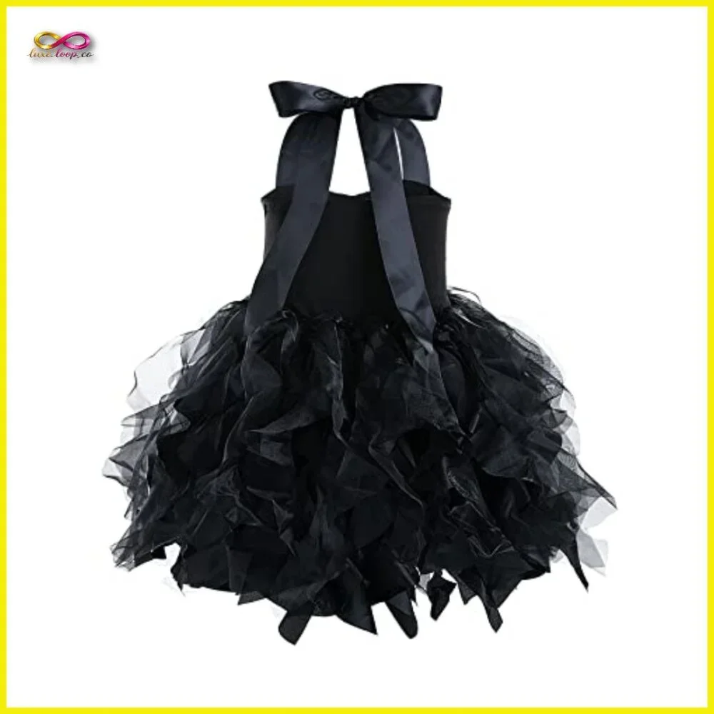 Sparkly Sequin Tutu Princess Dress Halter Sleeveless Party Ball Gown - Picture 4 of 7